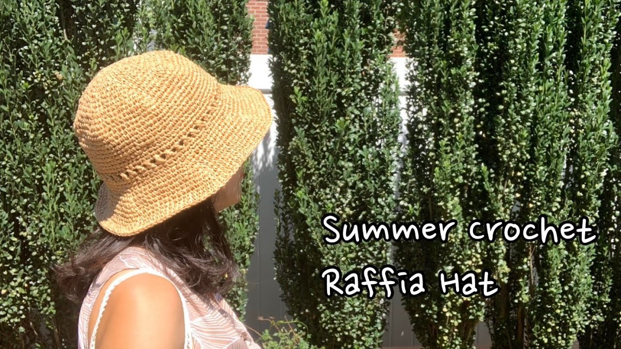Easy Cute Summer Crochet Raffia/Straw Hat for beginners~♡ [Eng Sub] 초보자도 쉽게 뜨는 코바늘 라피아햇/밀짚모자/버킷햇~