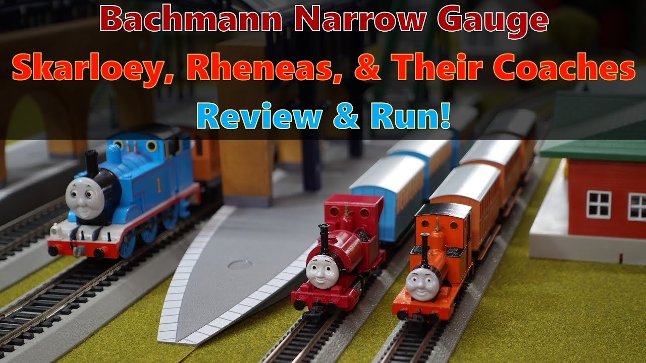 Narrow Gauge Bachmann Skarloey, Rheneas, & Coaches Review & Run!