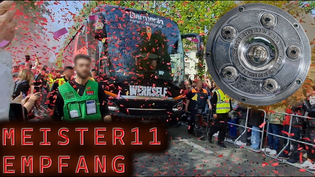 Fans welcoming Bayer 04 Team - before Werder Bremen game - Score 5:0