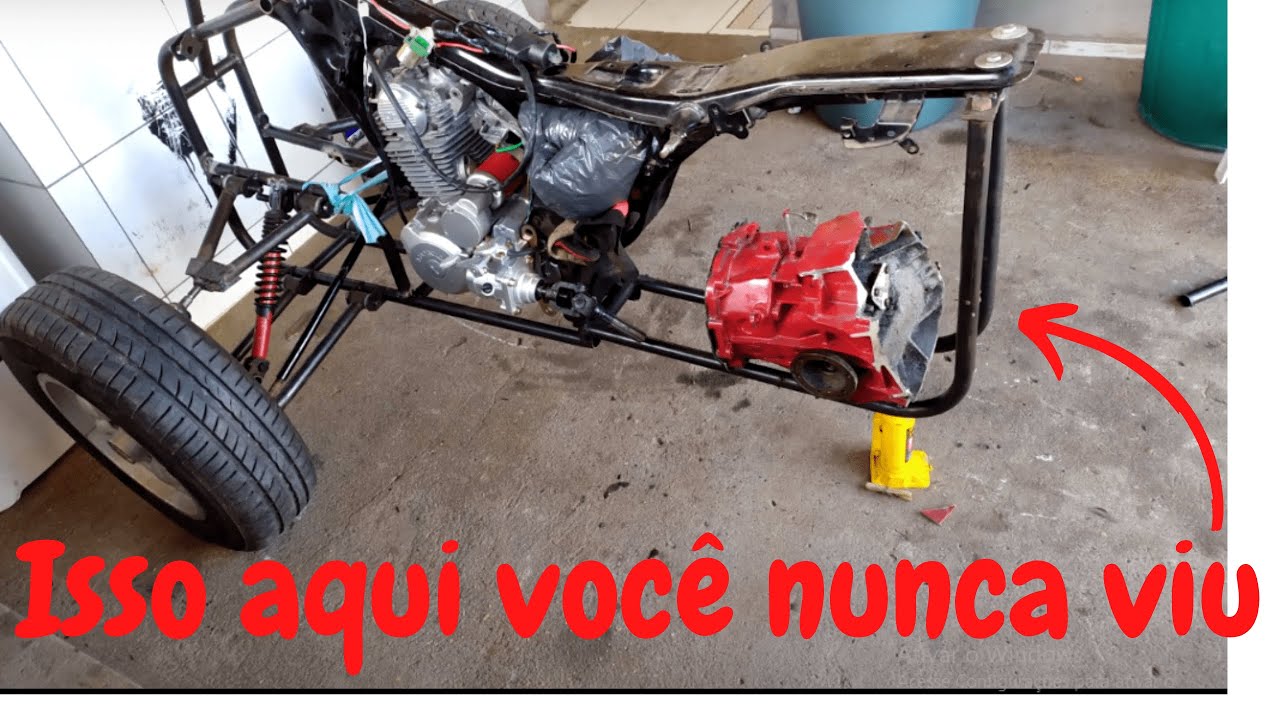 Quadriciclo caseiro 200cc com ré,  sistema de tração com diferencial do gol e caixa revesora
