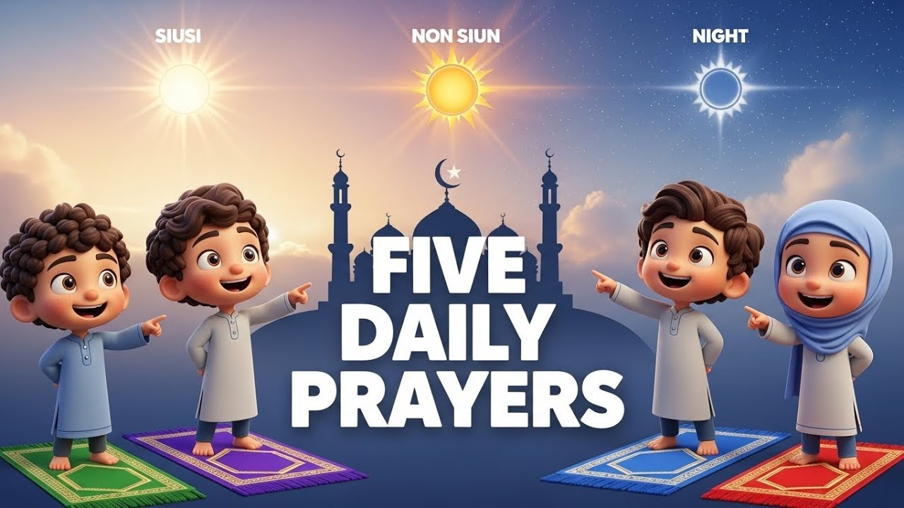 Five Times Prayer Song  Islamic Education | No Music Only Vocals