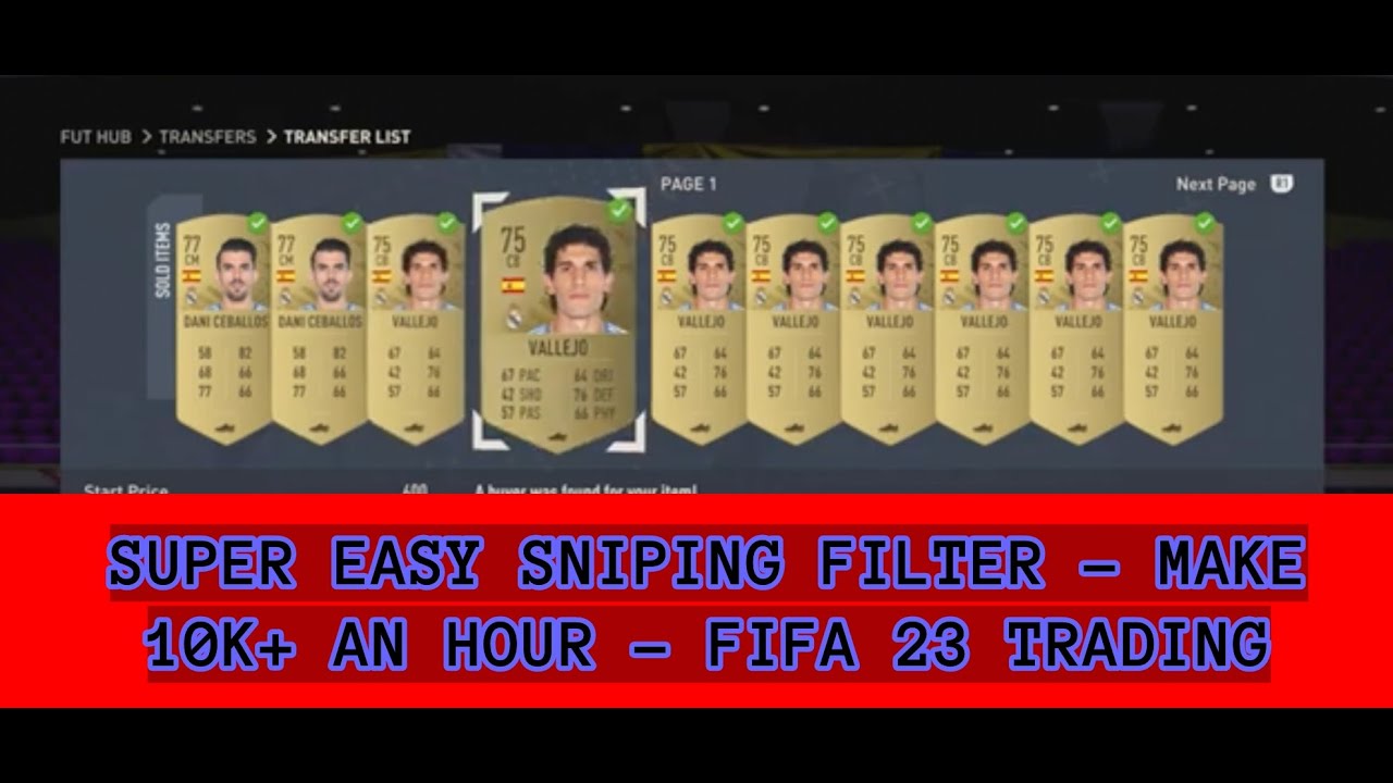 FIFA 23 TRADING TIPS - SUPER EASY SNIPING FILTER - MAKE 10K+ AN HOUR - FIFA 23 TRADING!