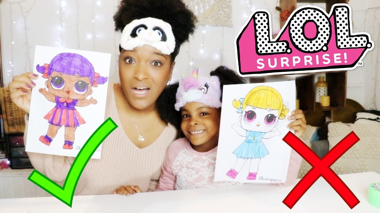 3 MARKER CHALLENGE MERE vs FILLE poupées LOL surprises & Learn colors !
