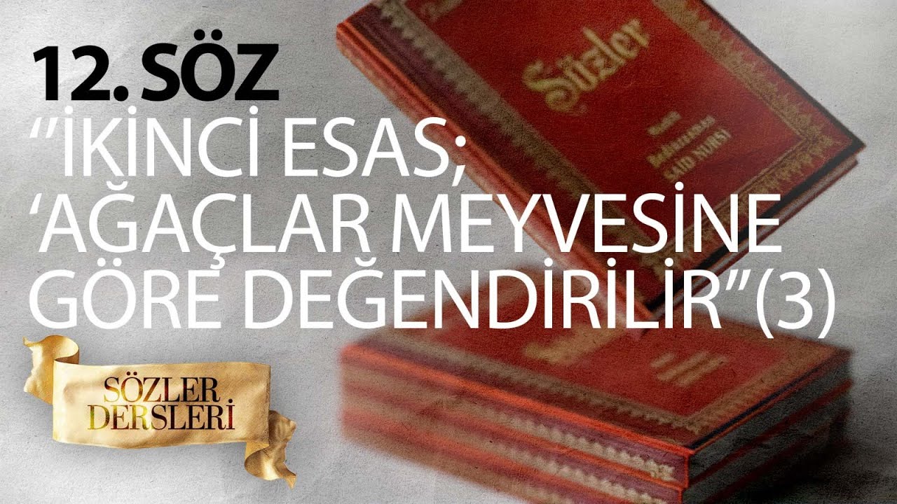 SÖZLER DERSLERİ ‘ON İKİNCİ SÖZ’  İKİNCİ ESAS ‘’AĞAÇLAR MEYVESİNE GÖRE DEĞENDİRİLİR ’’ (3)