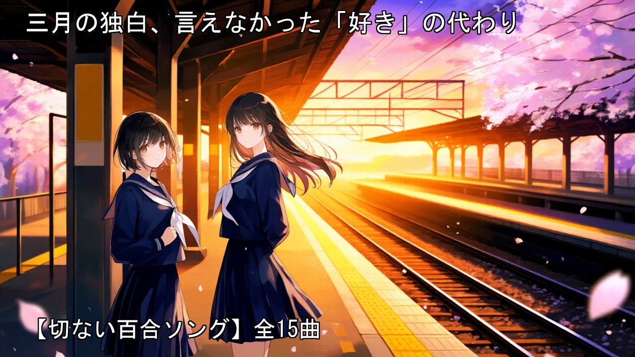 【切ない百合ソング】三月の独白、言えなかった「好き」の代わり｜全15曲フルアルバム【オリジナル曲/作業用BGM】
