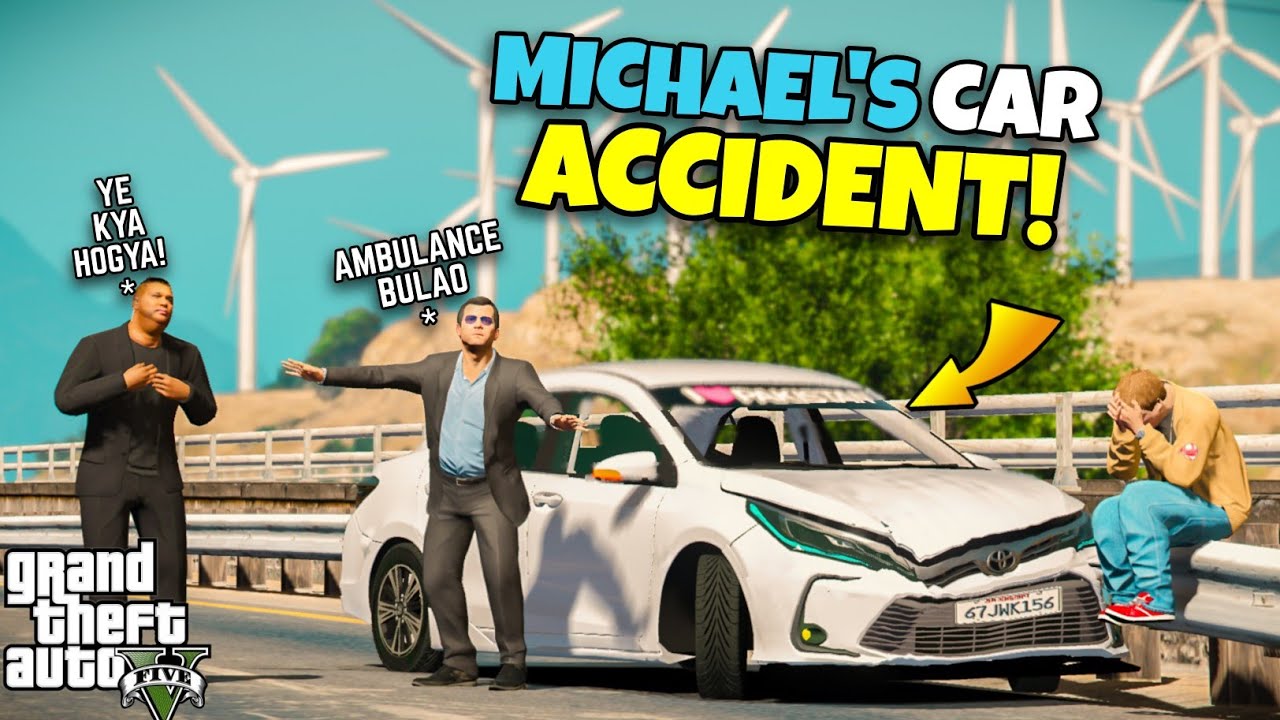 Michael's Car Accident | Toyota Corolla X 2021 | GTA 5 Pakistan | Real Life Mods  Urdu | MZB GAMER