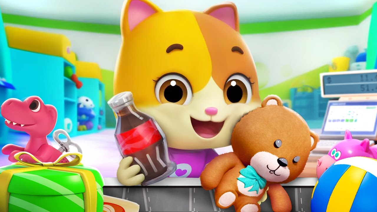 スーパーでお買い物 | 子供の歌メドレー | 子どもの歌 | 童謡 | ネコネコファミリー | MeowMi Family Show