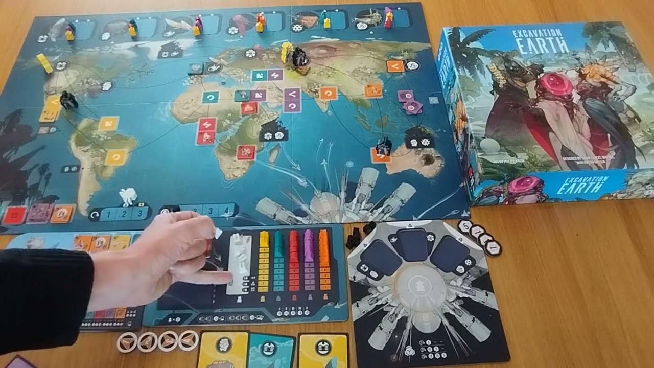 Excavation Earth how to setup play and review medium heavy euro sci-fi Turczi board game AmassGames