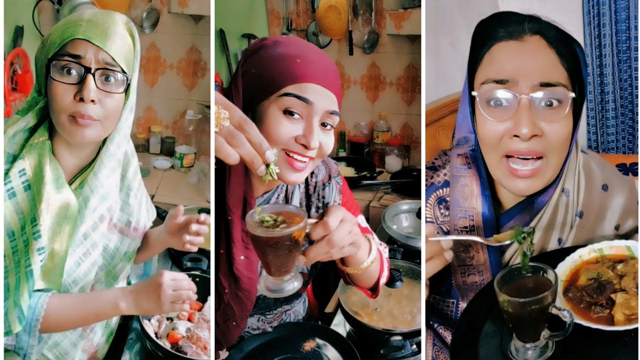 শাশুড়ির কাছ থেকে ছেলের বউয়ের রান্না শেখার কাহিনী। চা দিয়ে গরুর মাংস রান্না করলো ছেলের বউ। 🤔