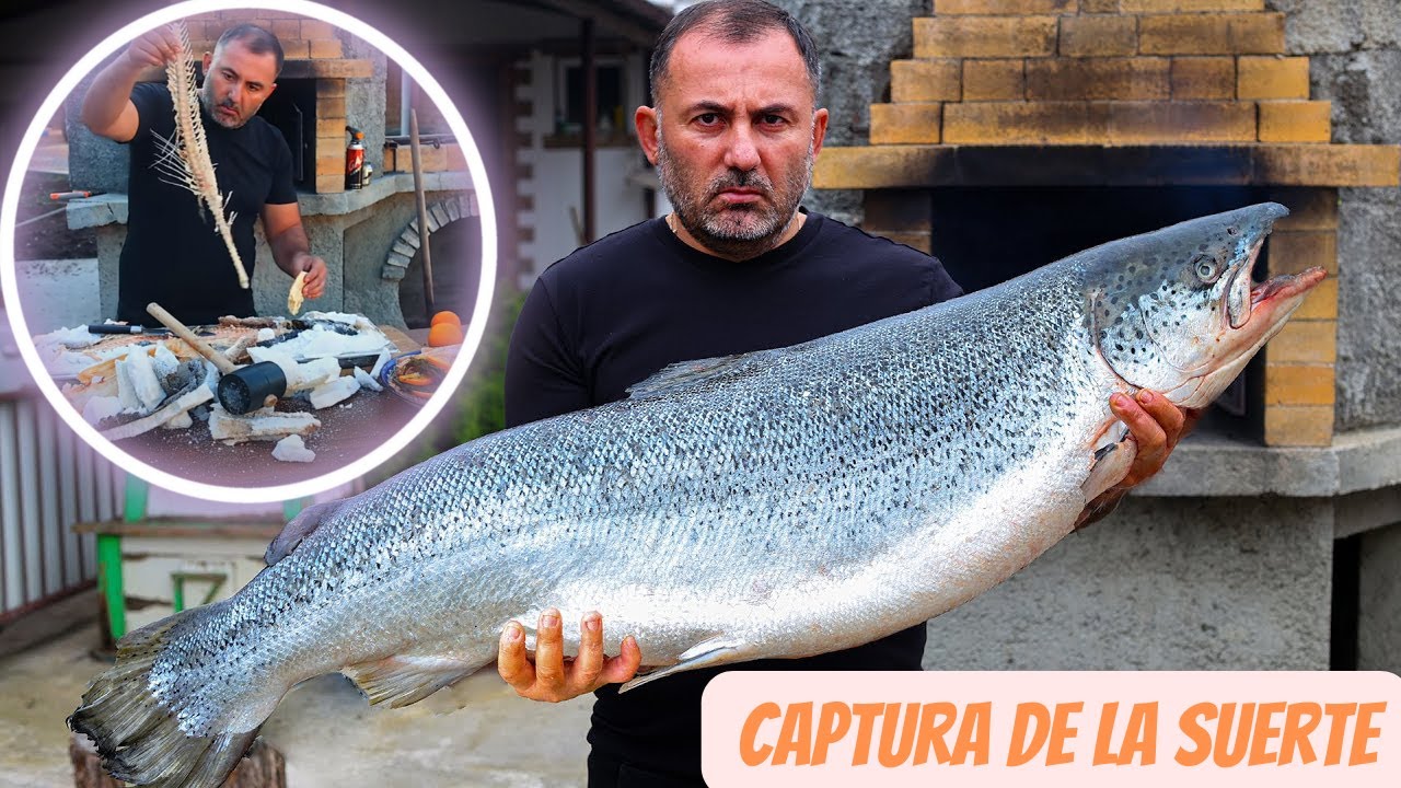 Salmón al horno en capullo de sal | cocinar pescado en el horno