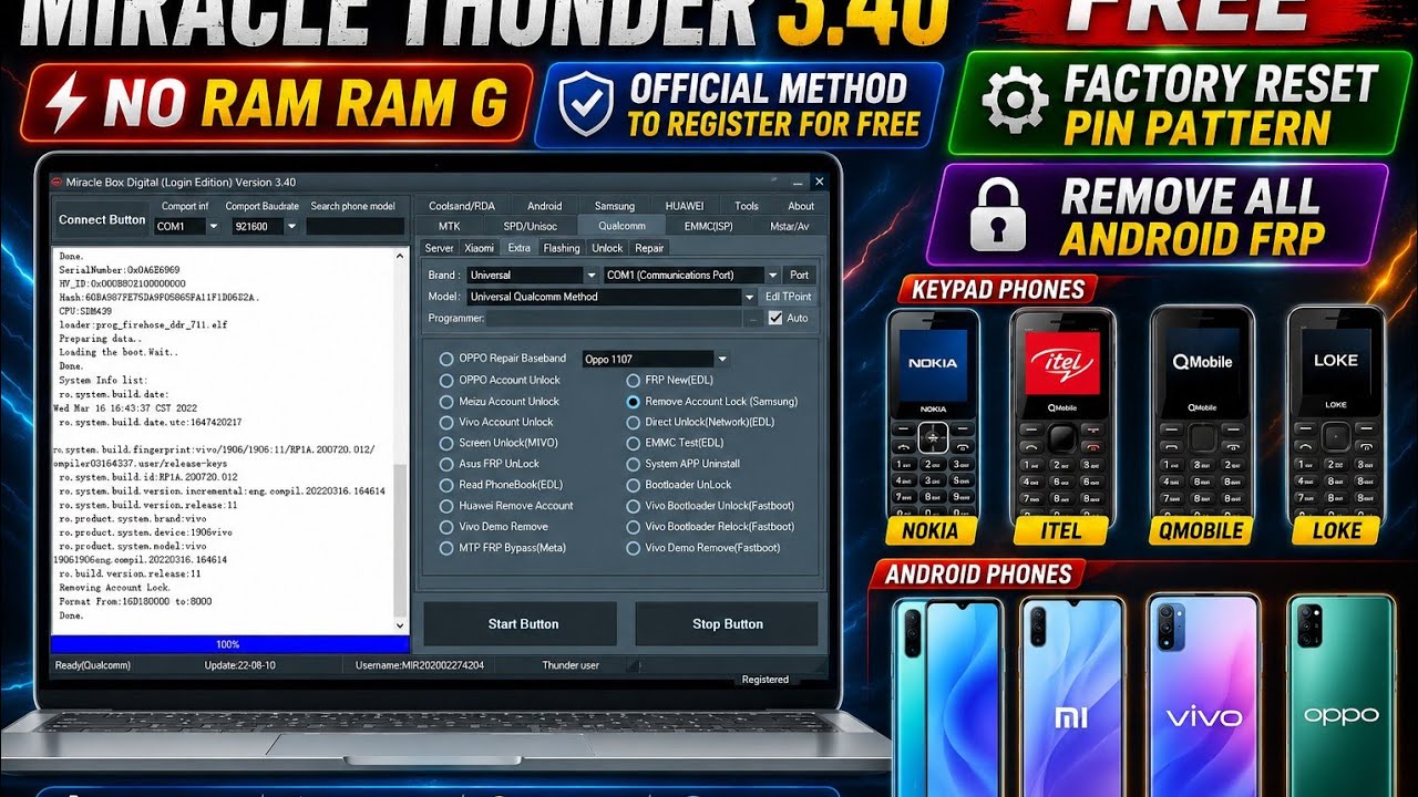 Jak zarejestrować Miracle Thunder 3.40 za darmo | Oficjalna metoda 2026 | Reset FRP, PIN i wzoru ...