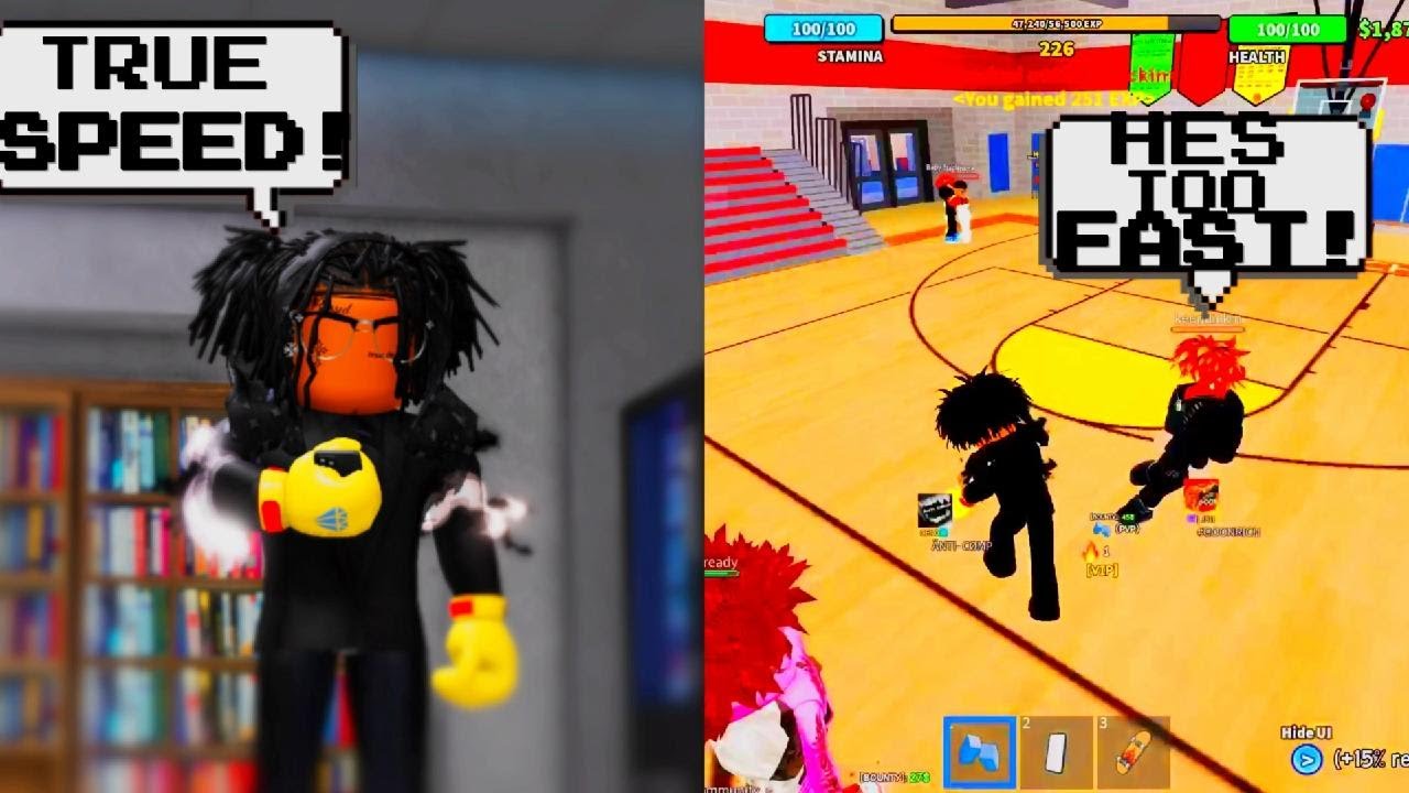 I TERRIFIED RANDOMS SHOWING THEM 30% OF MY TRUE SPEED - Roblox Fight In A School
