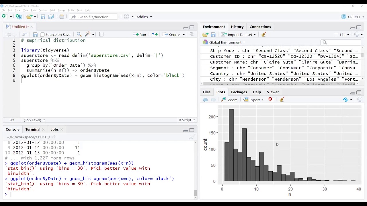 7-3) Lab: Modeling statistical distribution with R