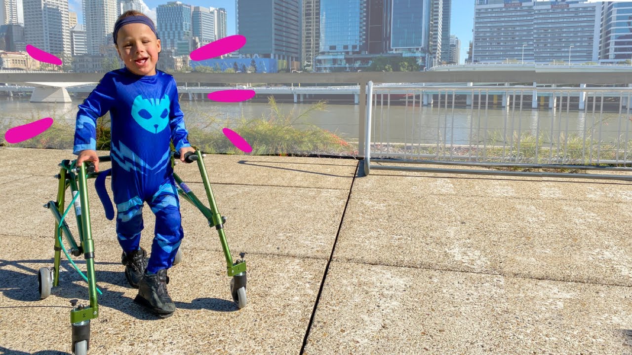 5 year old learning to use a walker.....(Neuroplasticity therapy continues)