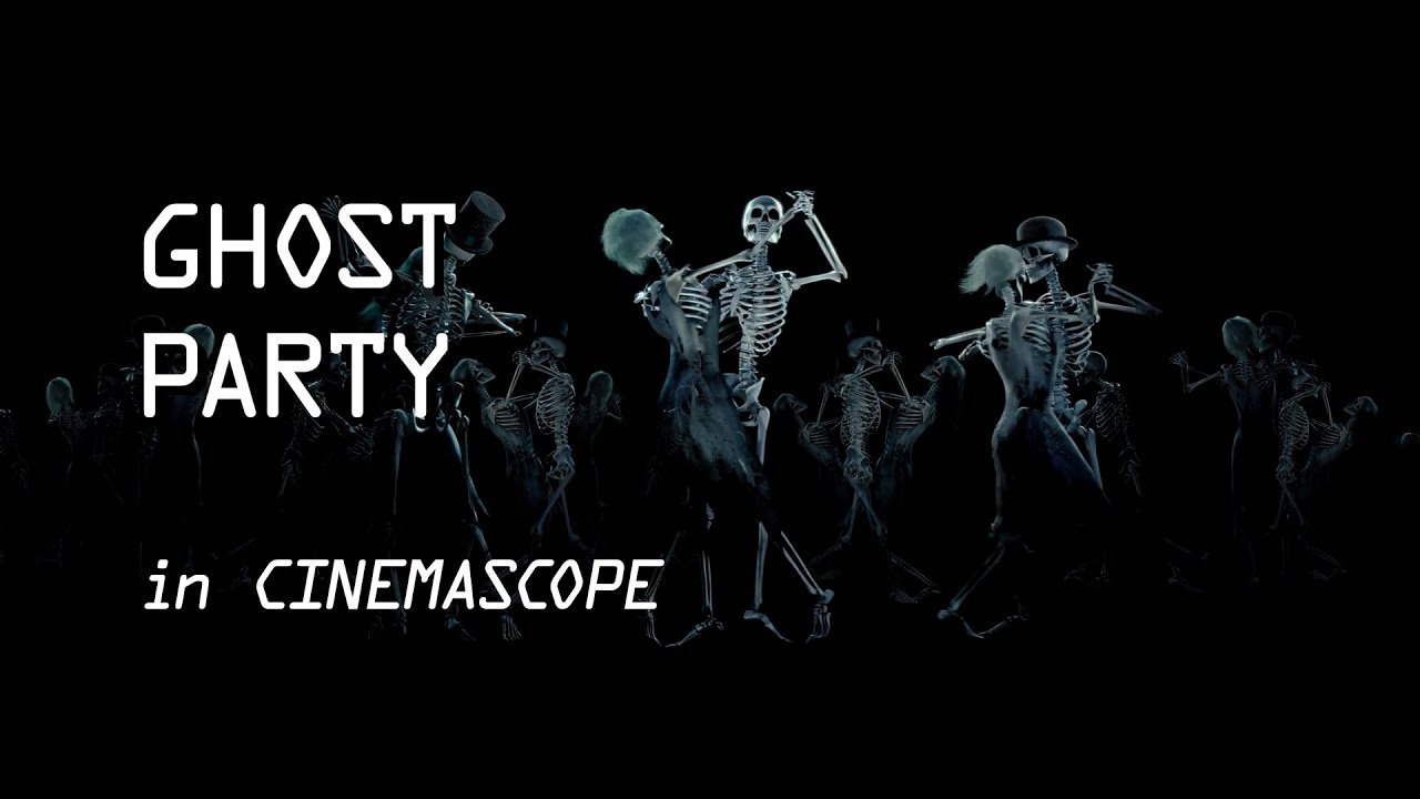 SKELETON Dance at GHOST PARTY Loop in 4K Widescreen 50fps