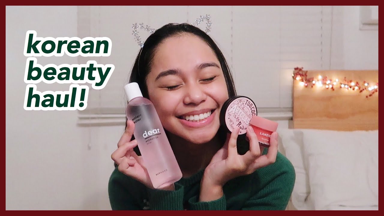 VLOGMAS: Korean Skincare & Makeup Haul + Giveaway! | ThatsBella