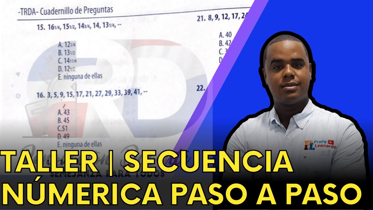 TALLER | CONCURSO DE OPOSICIÓN DOCENTE HABILIDADES COGNITIVAS SECUENCIA NUMÉRICAS