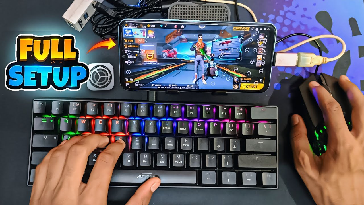 2024 😱 full setup keyboard and mouse in mobile | keyboard and mouse se free fire kaise khele