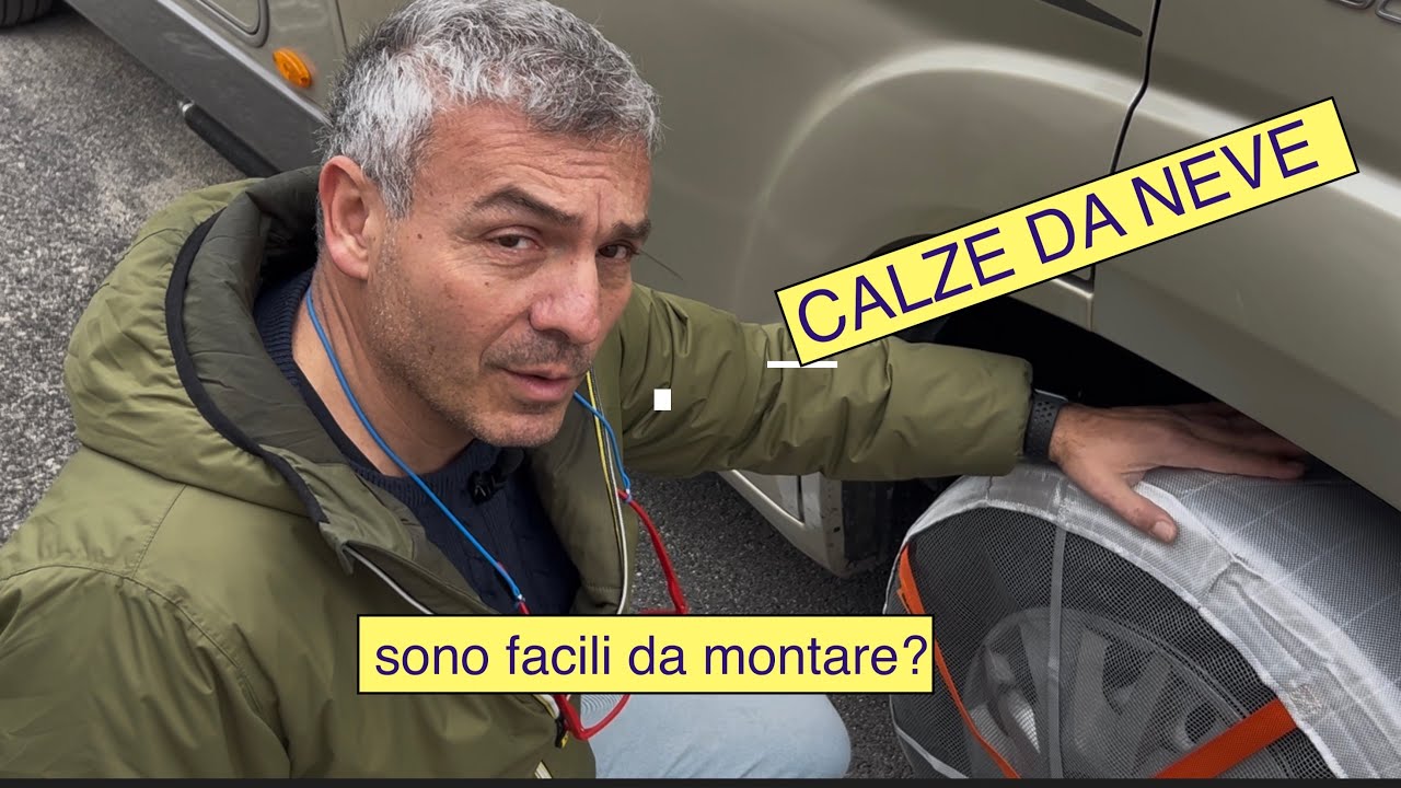 Montiamo le calze da neve sul nostro camper