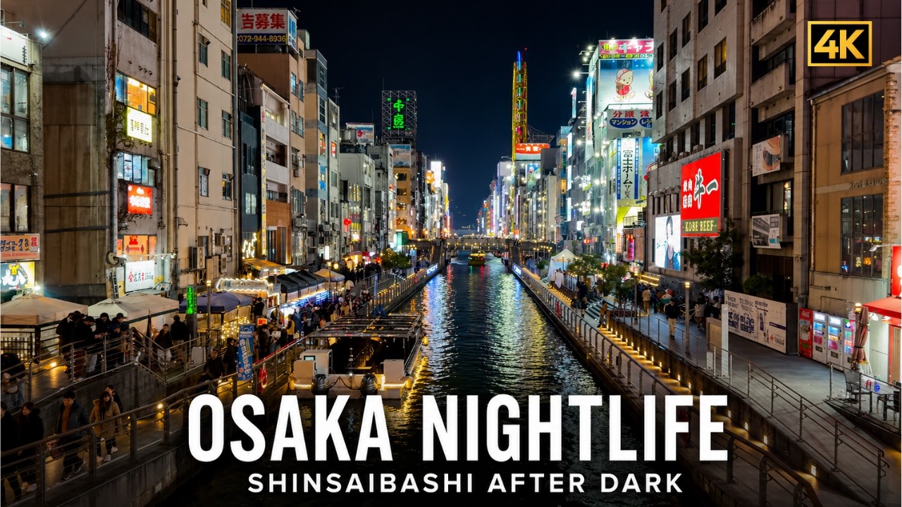 4K Osaka Night Walk 🇯🇵 大阪夜生活天花板？心斋桥真实夜景徒步
