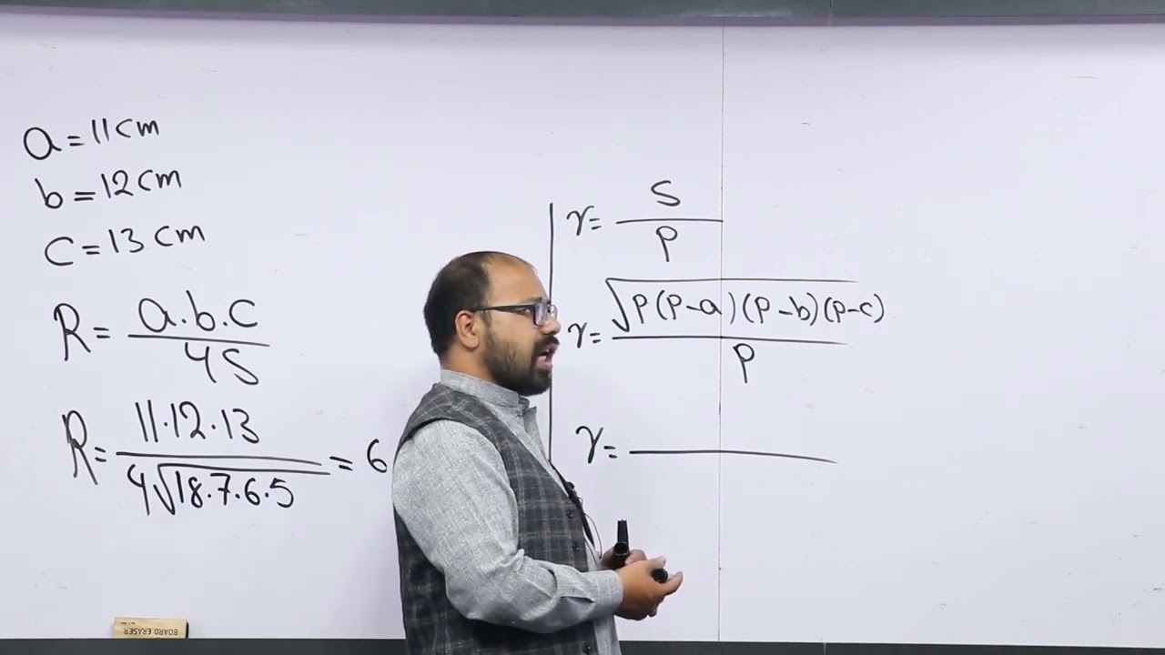 57 صنف دهم مضمون ریاضی دریافت شعاع دایره محیطی یک مثلث شعاع دایره محاطی یک مثلث
