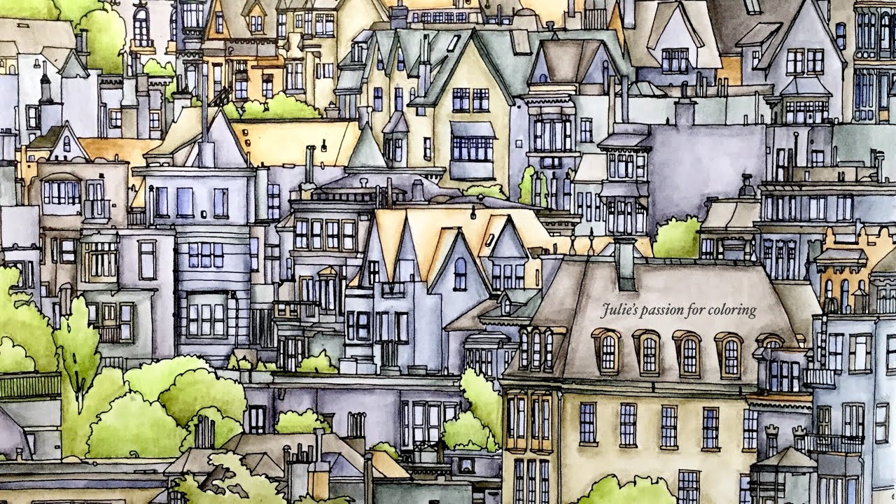 FANTASTIC CITIES by Steve McDonald - Derwent inktense pencils - color along