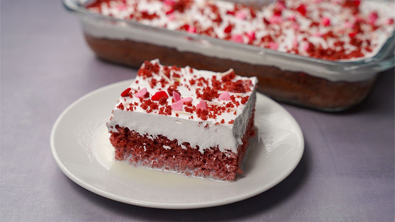 Red Velvet Milk Cake | Valentines Day Special Red Velvet Cake Recipe | Yummy