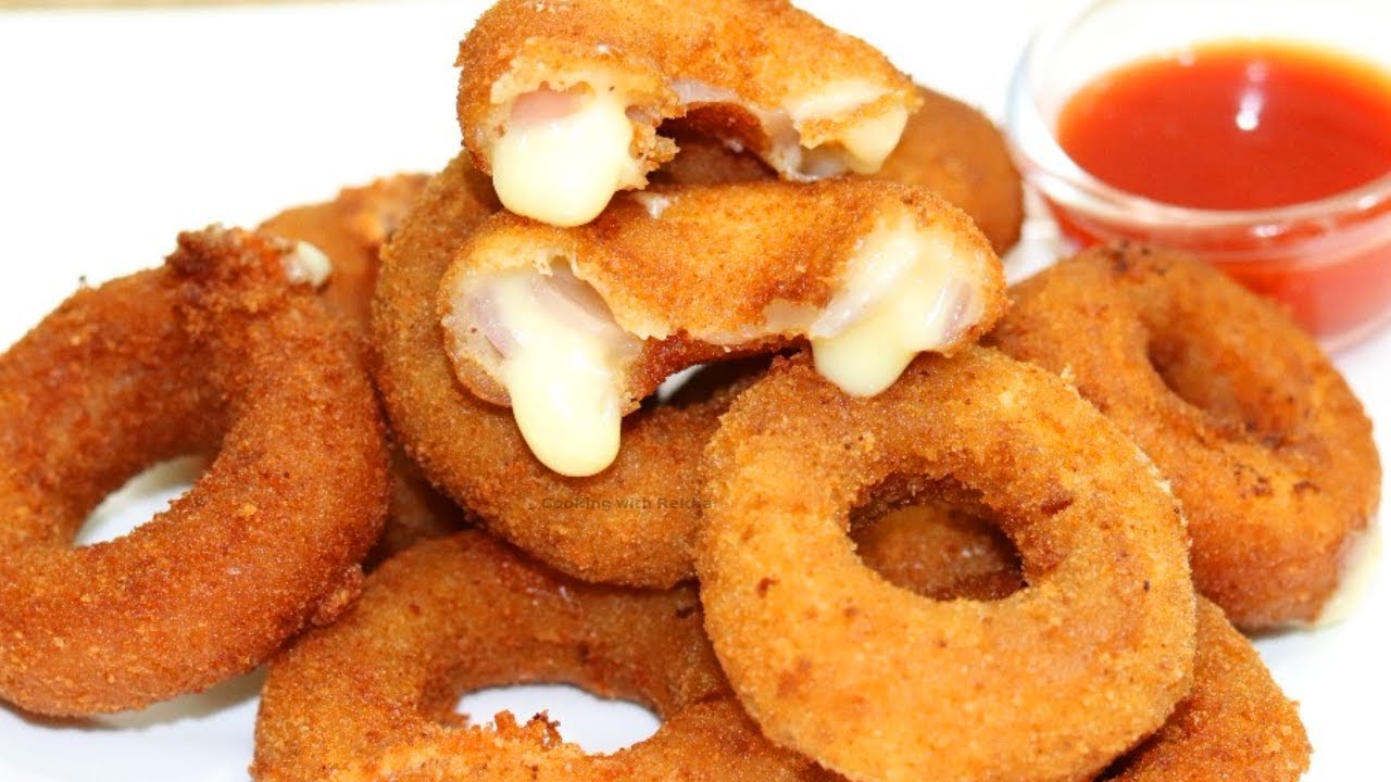 Crispy Cheesy Onion Rings | कुरकुरे प्याज़ के रिंग | Super Tasty Snack | Eggless Onion Rings Recipe