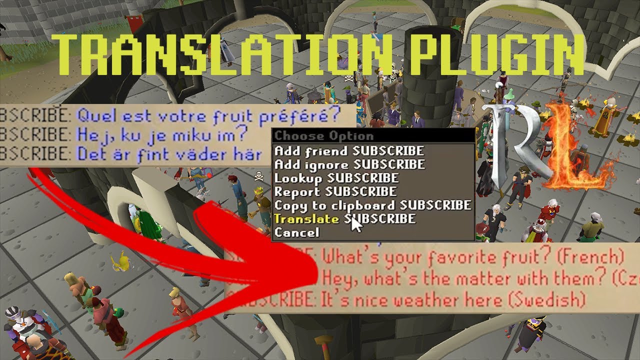 One click translation plugin for RuneLite