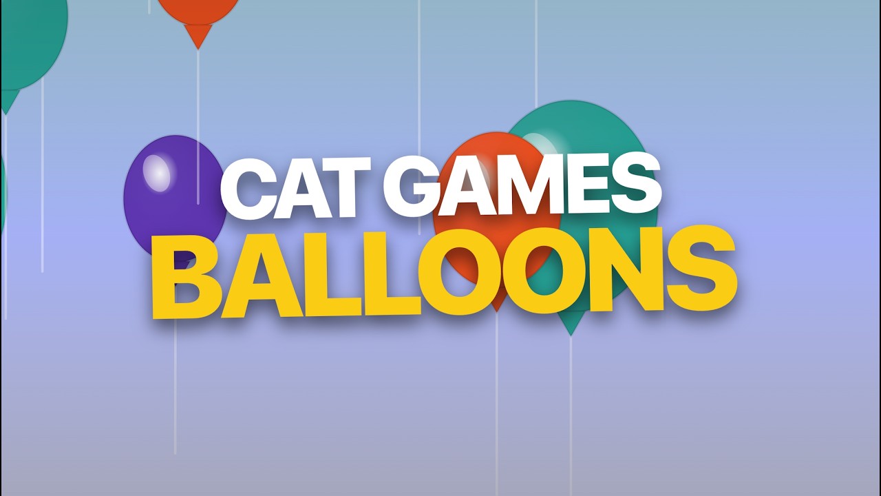 Cat Games | Balloon Sunrise Gradient 🎈🐱 | Relaxing Cat Game Background (10 min)