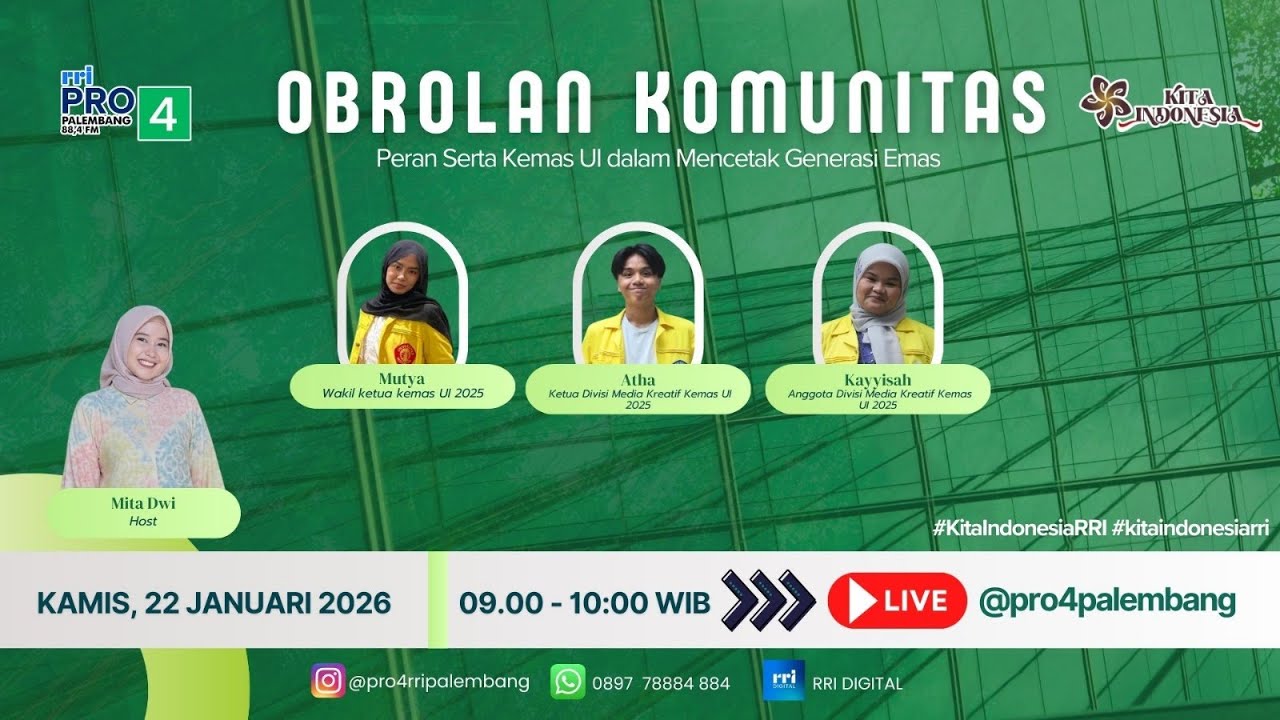 OBROLAN KOMUNITAS - RRI PALEMBANG, 22  JANUARI 2026