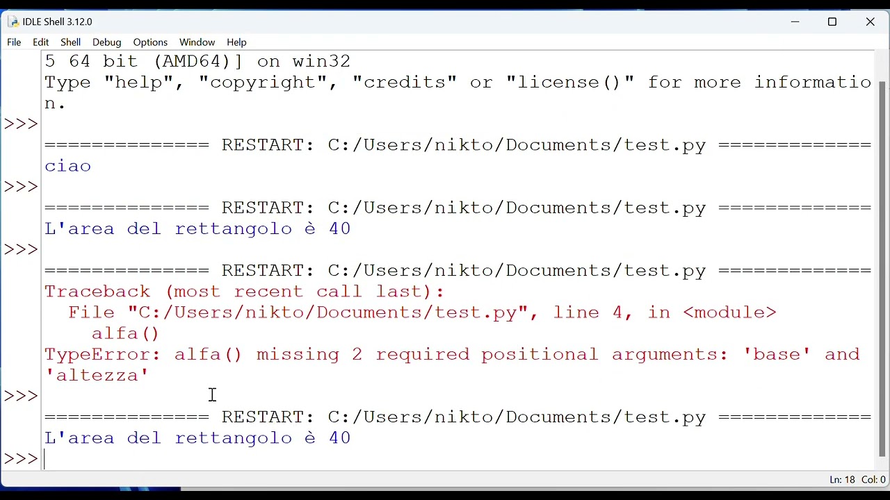 #32 - Python - Funzioni def() con parametri e istruzione RETURN