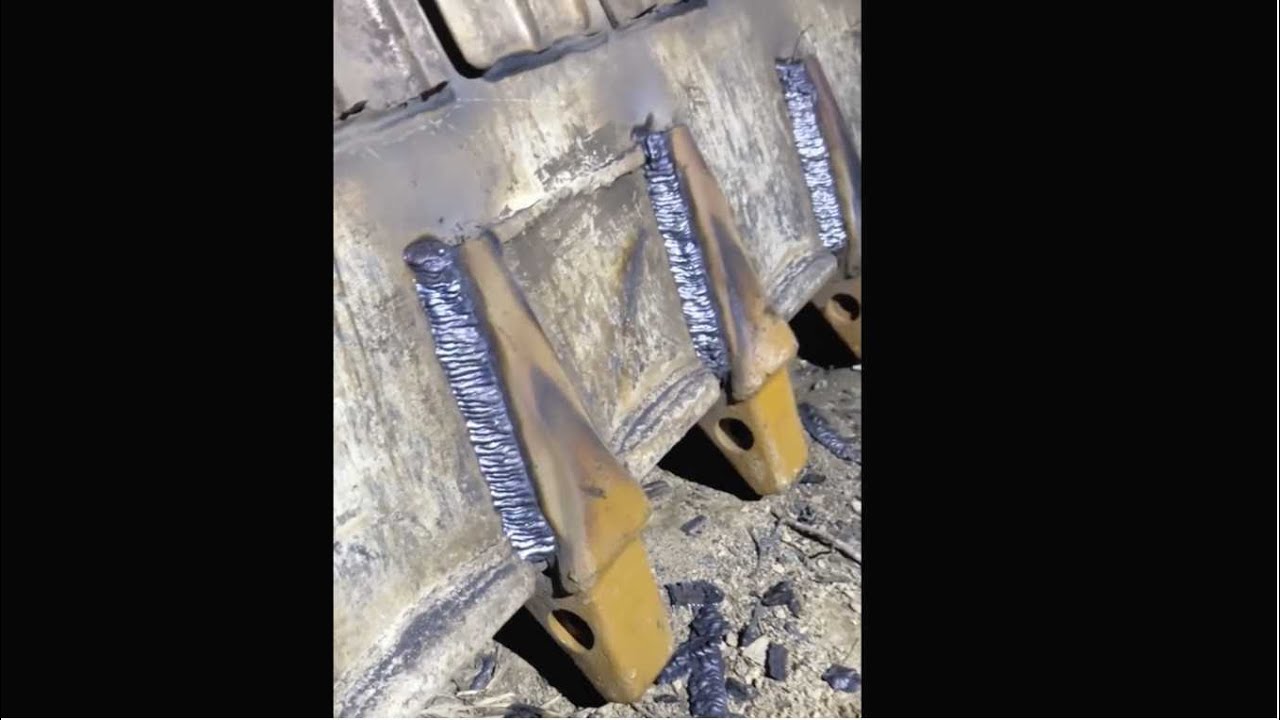 Restoration and reinforce of excavator bucket, perfect welding repair reinforce work