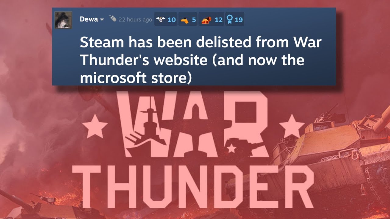 War Thunder website delisted Steam from supported platforms