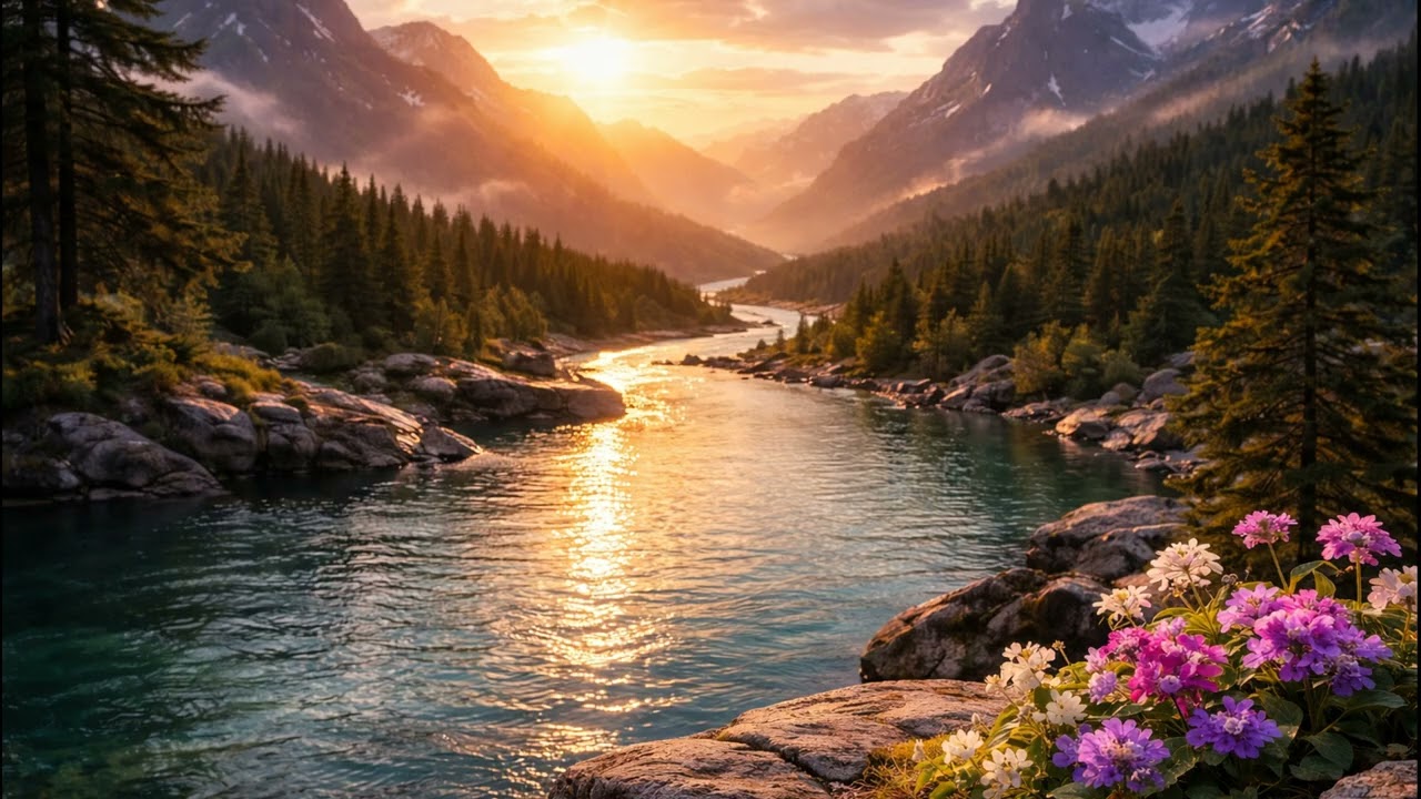 10 Часов Звук Реки 🌊 Природный Белый Шум, Глубокий Сон, Расслабление, Фокус 4K