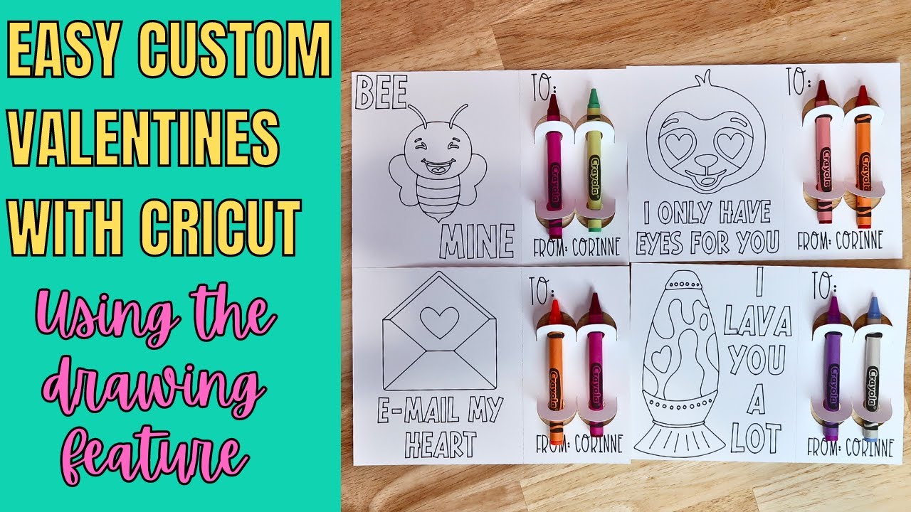 Easy Valentine coloring cards with the Cricut pen