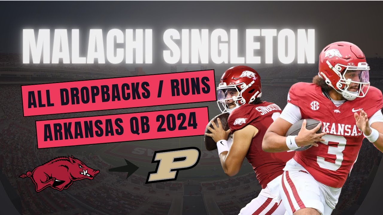 Purdue Transfer QB Malachi Singleton  / All Dropbacks & Rushes Arkansas 2024 Highlights