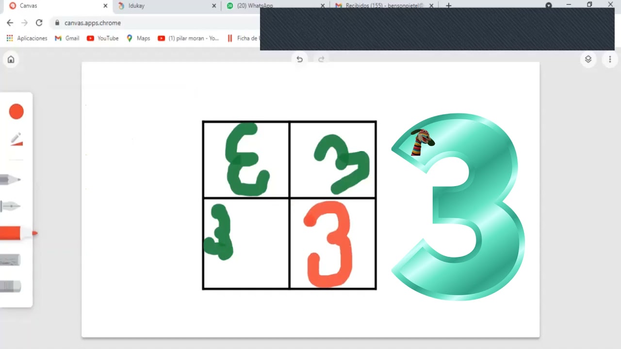 el trazo de los numerales del 0 al 5