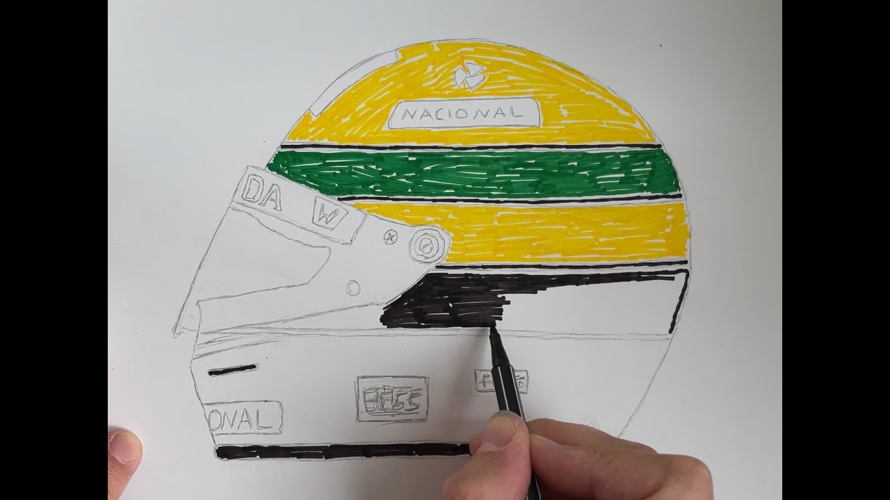 ASMR / Drawing F1 Senna Helmet / Soft Spoken Video