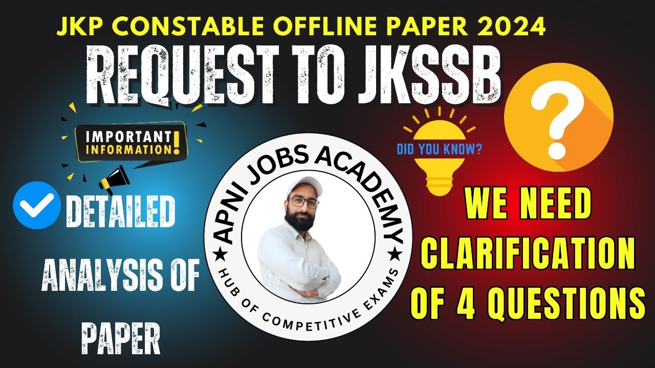 JKP CONSTABLE PAPER ANALYSIS || BY SYEDZADA SIR || HUMBLE REQUEST @ApniJobsAcademyCompetitiveexam