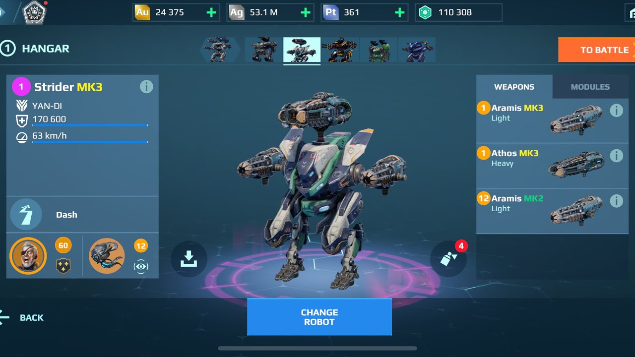 Strider Athos 16 Kills in Domination | War Robots Gameplay