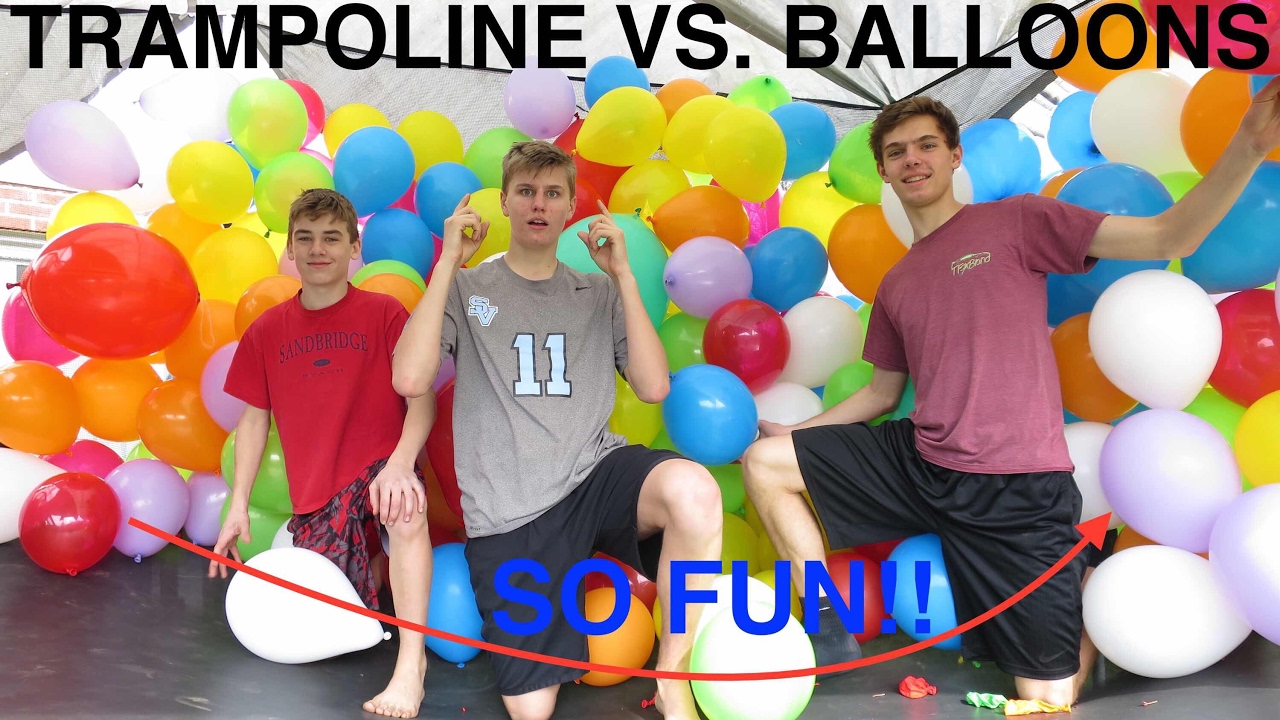 TRAMPOLINE VS. BALLOONS - SO MUCH FUN