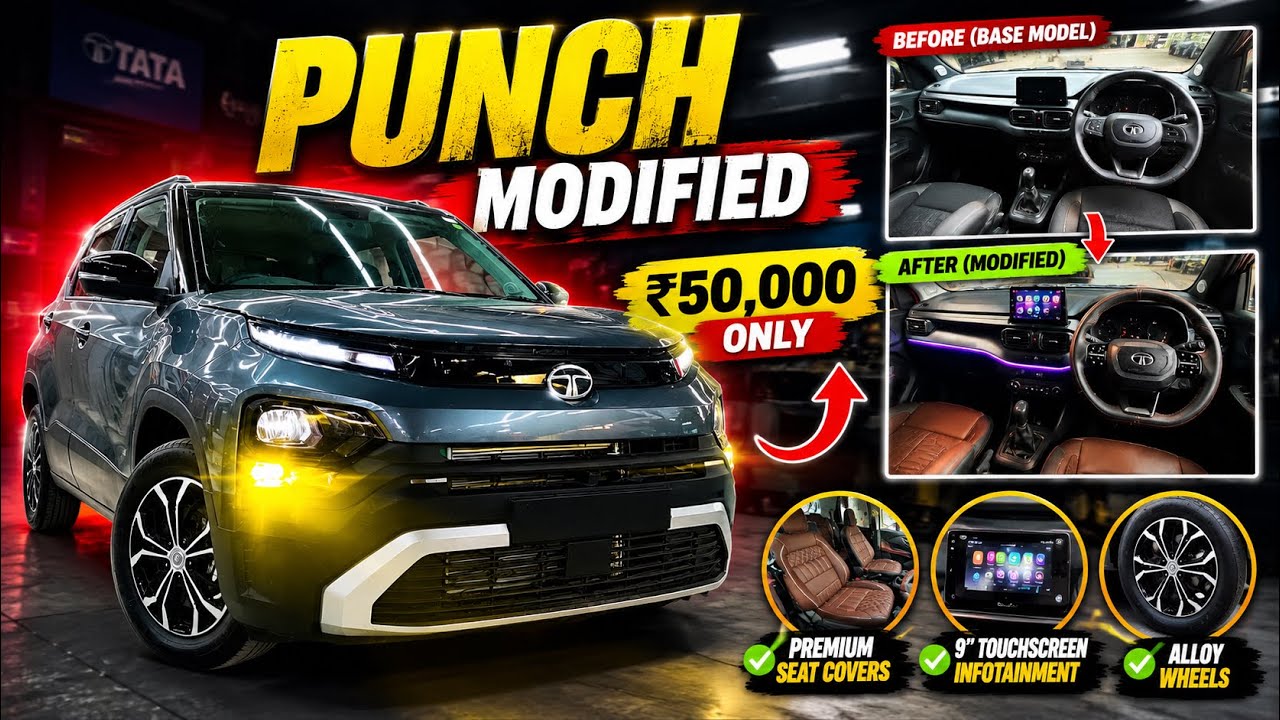 Tata Punch Smart Base to Top Modified in Just ₹50,000 ✅ Tata Punch Base to Top