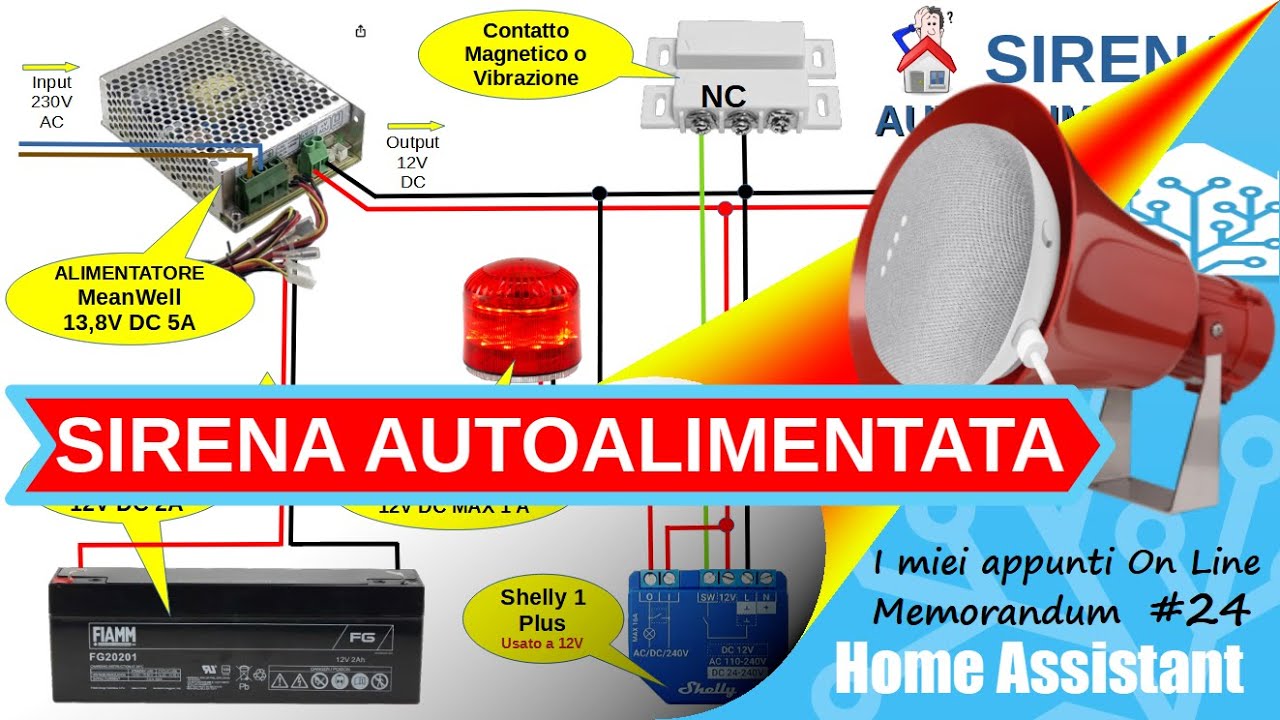 Come realizzare una Sirena Autoalimentata per Home Assistant - Guida Completa - ep.24