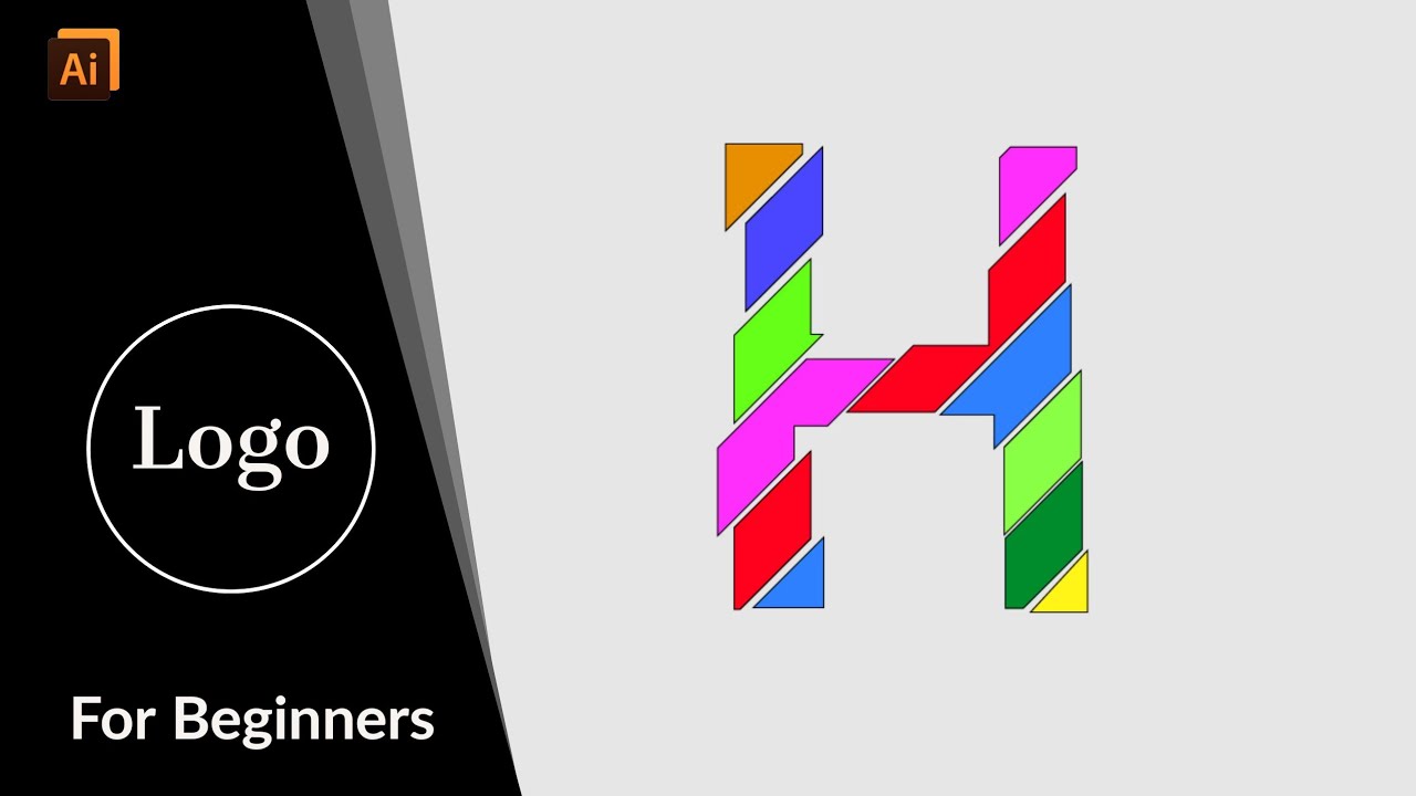 The Modern H Logo Design Super Easy Techniques For Experts & Beginners - Adobe Illustrator Tutorial