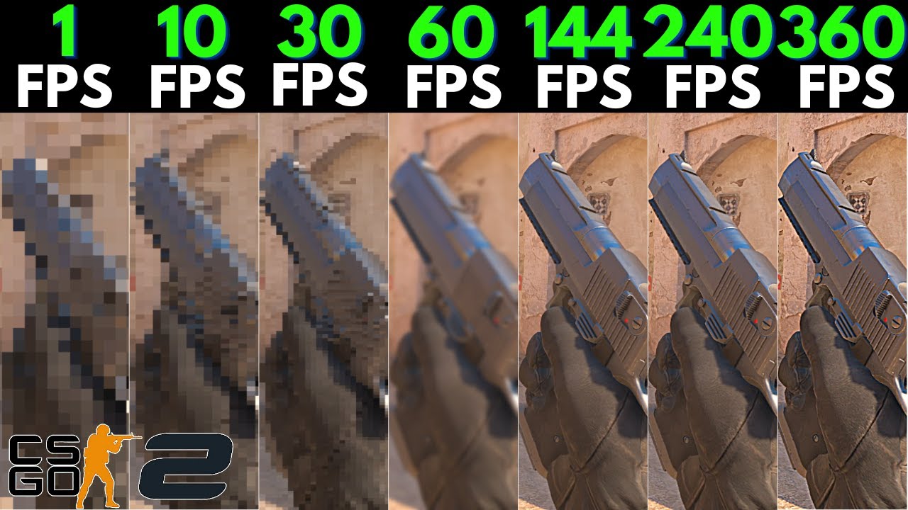 Counter-strike 2 Csgo2 1fps vs 10fps vs 30fps vs 60fps vs 120fps vs 144fps vs 240fps vs 360fps