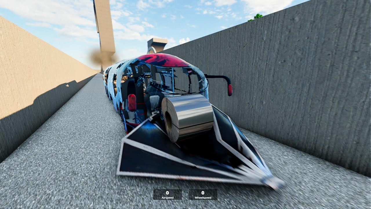 Car vs 200kmh steel coil - BeamNG.Drive