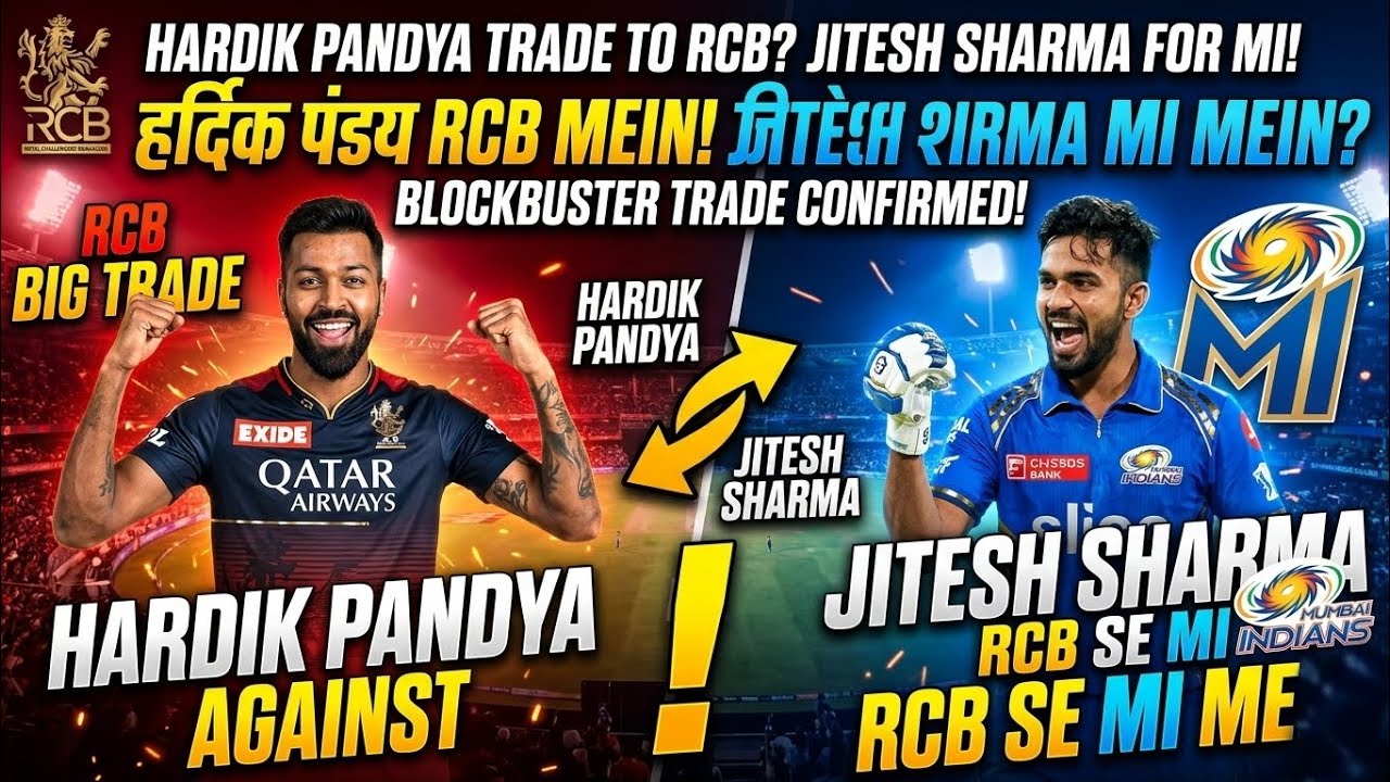 Hardik Pandya 😱 Trade In Rcb Team | Jitesh In Mi Team | Ipl 2026 Big Trade Update | #rcb Update |