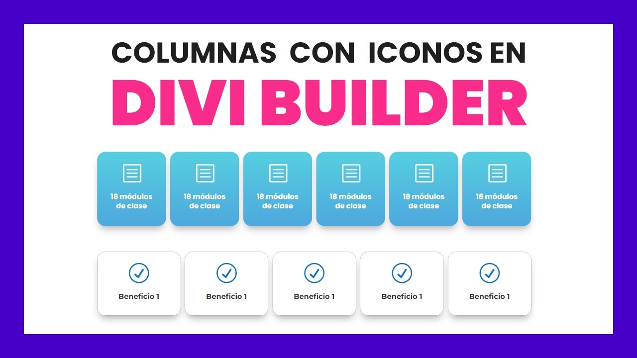 🔴 Cómo crear COLUMNAS con iconos personalizados en DIVI BUILDER [TUTORIAL 2022]