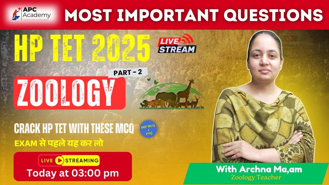 HP TET  || ZOOLOGY || P - 2 Most Important Questions + PYQ 